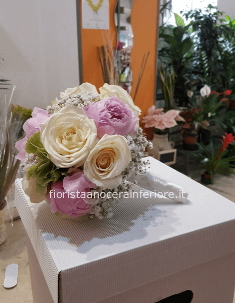 bouquet per promessa di matrimonio + portascatola