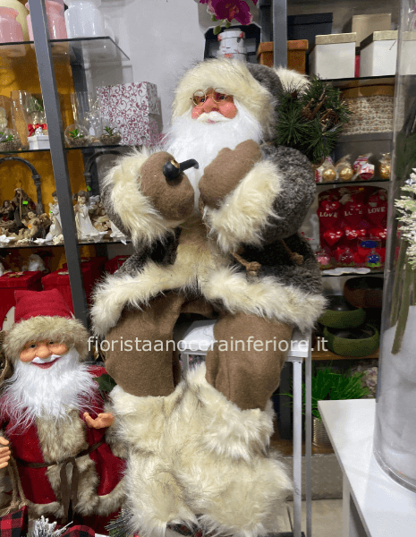babbo natale seduto 60cm