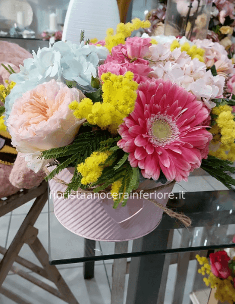 Secchiello in latta Floreale 